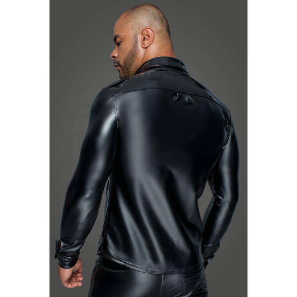 Noir Handmade Wetlook/Lak Shirt Casanova - Afbeelding 2