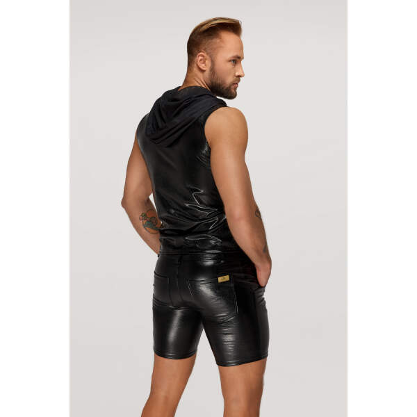 Noir Handmade - H066 - Shirt - Snake - Gaas Capuchon - Wetlook - Zwart - Afbeelding 3