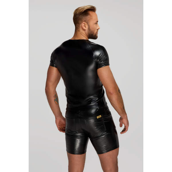 Noir Handmade - H070 - Shirt - Wetlook - Zwart - Afbeelding 2