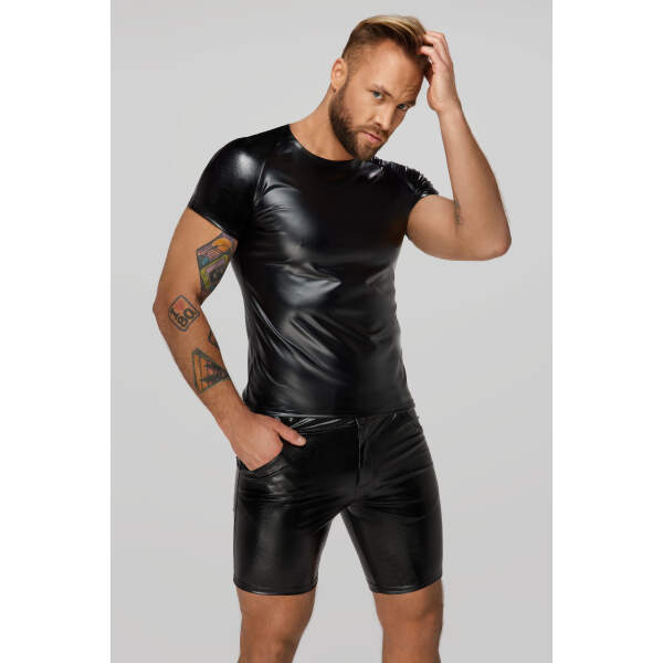 Noir Handmade - H070 - Shirt - Wetlook - Zwart - Afbeelding 3