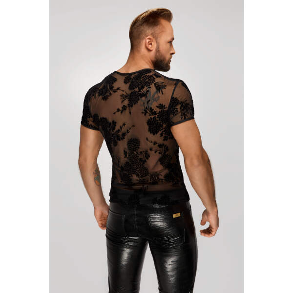 Noir Handmade - H073 - Shirt - Flockprint - Gaas - Zwart - Afbeelding 2