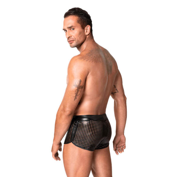Noir Handmade - H079 - Mayhem - Shorts - Geperforeerd Wetlook - Zwart - Afbeelding 4