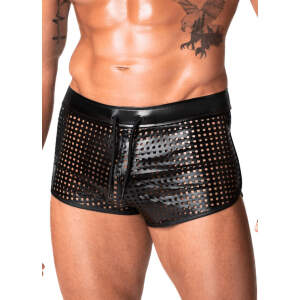 Noir Handmade - H079 - Mayhem - Shorts - Geperforeerd Wetlook - Zwart