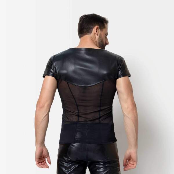 Patrice Catanzaro - Hakon Shirt - Gaas - Pu-Leer -  Zwart - Afbeelding 2