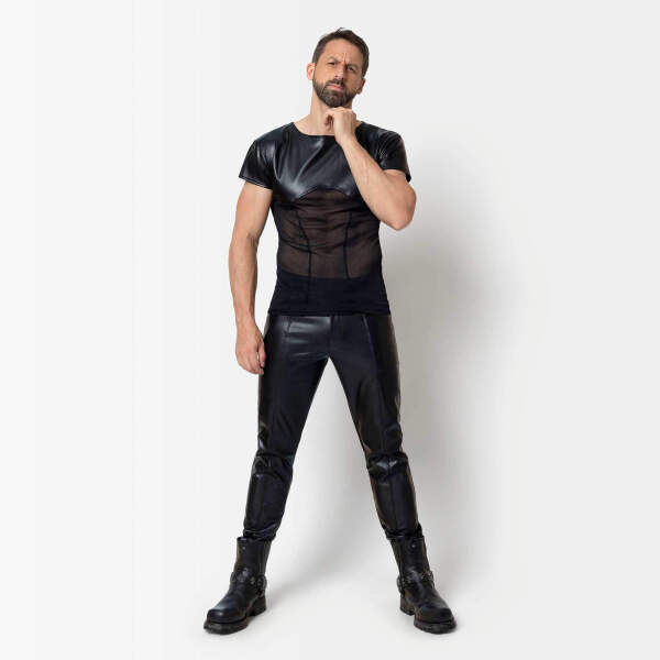 Patrice Catanzaro - Hakon Shirt - Gaas - Pu-Leer -  Zwart - Afbeelding 4