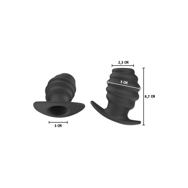 Holle Butt Plug - Siliconen - Zwart - Afbeelding 4