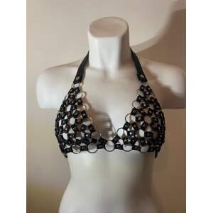 Bizonder - Bikini Top - Ringen - Leer - Zwart Maat M/L
