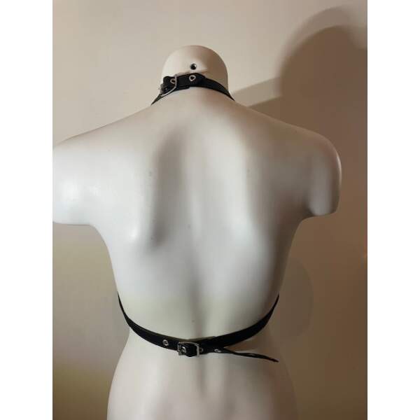 Bizonder - Bikini Top - Ringen - Leer - Zwart Maat M/L - Afbeelding 2
