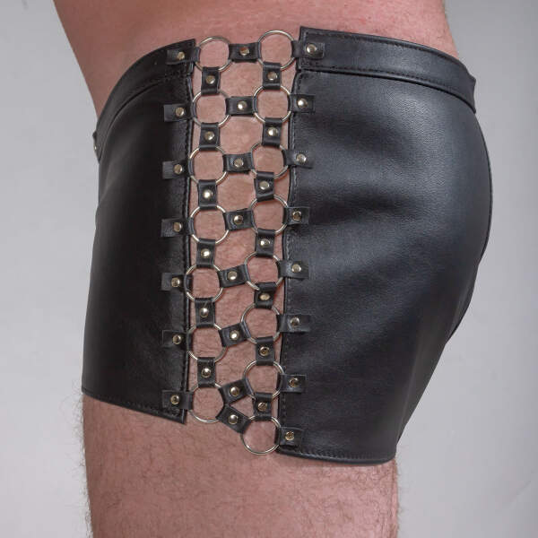 Leren Short met Ringen - Bizonder - Afbeelding 2