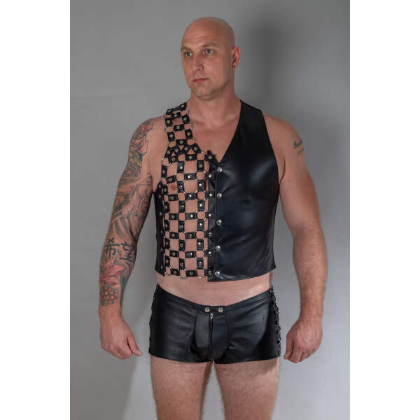 Leren Gilet met Ringen - Bizonder - Afbeelding 2