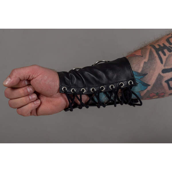 Bizonder - Armstuk met Ringen - Leer - Zwart - Afbeelding 2