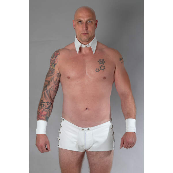 Leren Short met Gespen Wit - Bizonder - Afbeelding 3