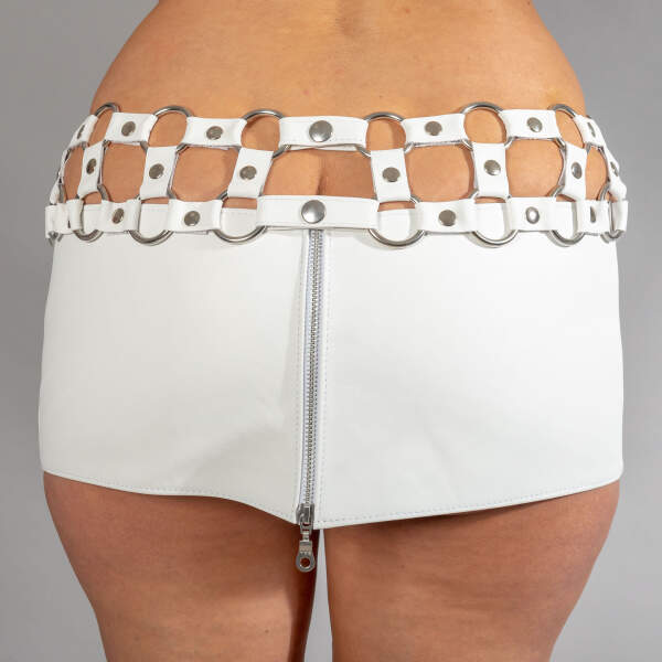 Leren Rok met Ringen Wit - Bizonder - Afbeelding 2
