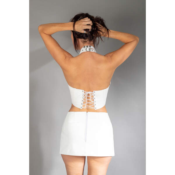 Leren Halter Top Wit Bizonder - Bizonder - Afbeelding 3