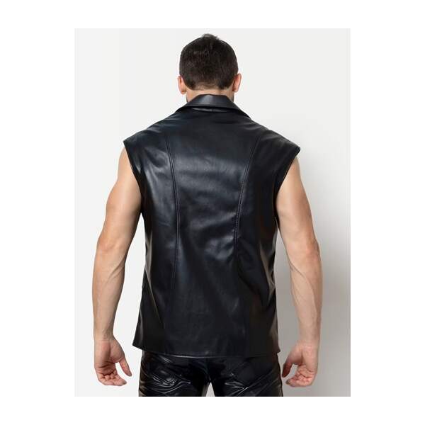 Patrice Catanzaro - Ivar Gilet - PU-leer - Zwart - Afbeelding 4