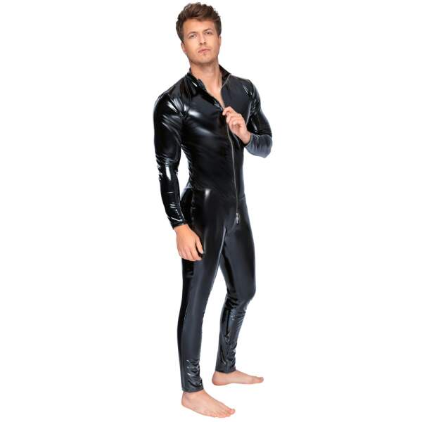 Black Level - Catsuit - Rits - Lak - Zwart - Afbeelding 3