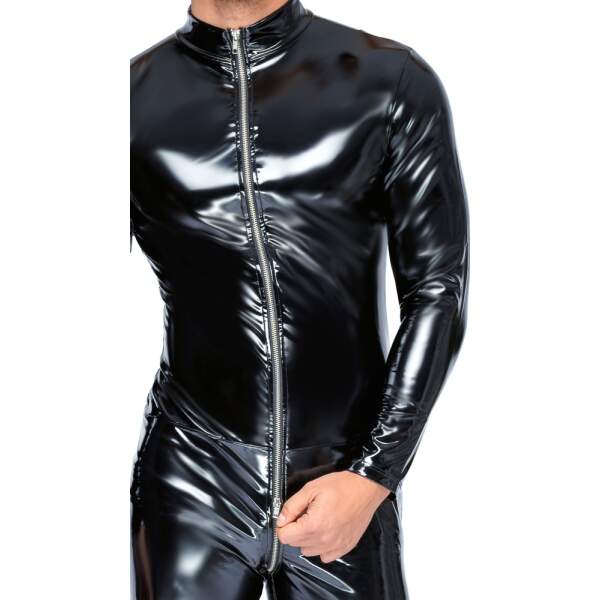 Black Level - Catsuit - Rits - Lak - Zwart - Afbeelding 4