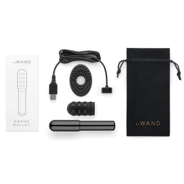 Le Wand - Grand Bullet - Vibrator -  2 Verwisselbare Opzetstukken - Zwart - Afbeelding 5