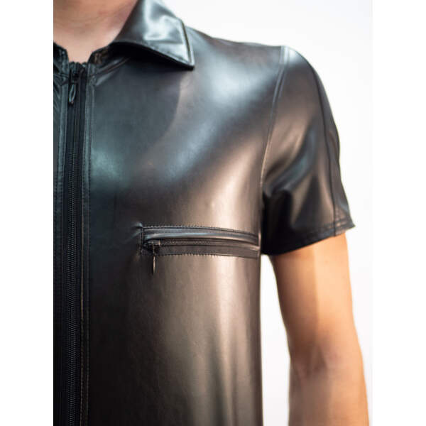 Benno von Stein - Shirt Massymo - Rits - PU-leer - Zwart - Afbeelding 5