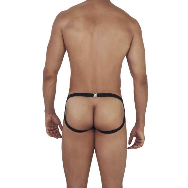 Clever Moda - Misty Jockstrap - Gouden Gesp - Wetlook - Zwart - Afbeelding 2