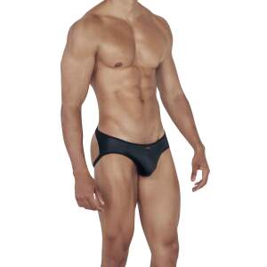 Clever Moda - Misty Jockstrap - Gouden Gesp - Wetlook - Zwart