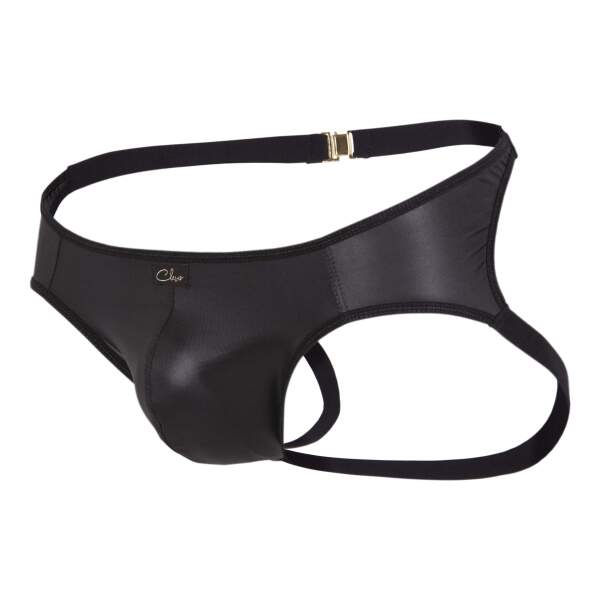 Clever Moda - Misty Jockstrap - Gouden Gesp - Wetlook - Zwart - Afbeelding 4