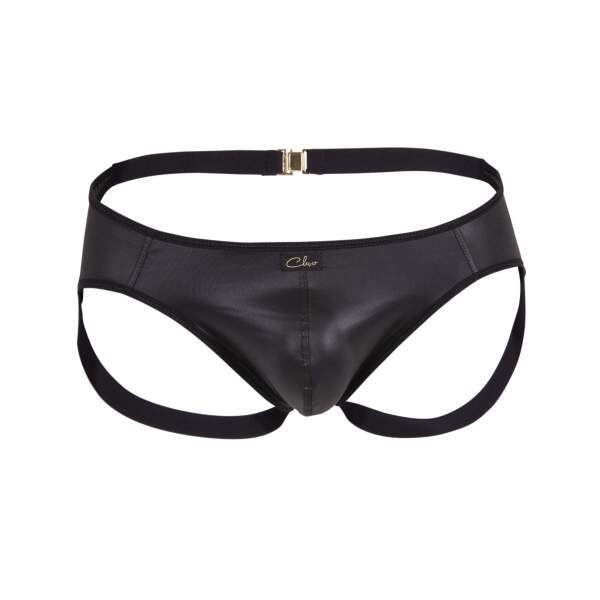 Clever Moda - Misty Jockstrap - Gouden Gesp - Wetlook - Zwart - Afbeelding 5