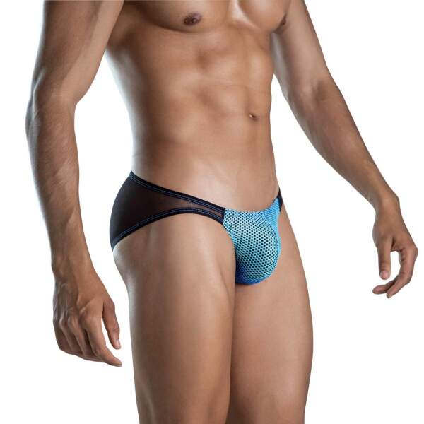 Clever Moda - Mockery Brief - Fantasy Slip - Mesh - Zwart - Blauw - Afbeelding 3