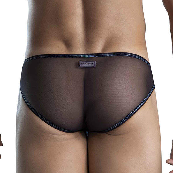 Clever Moda - Mockery Brief - Fantasy Slip - Mesh - Zwart - Blauw - Afbeelding 2