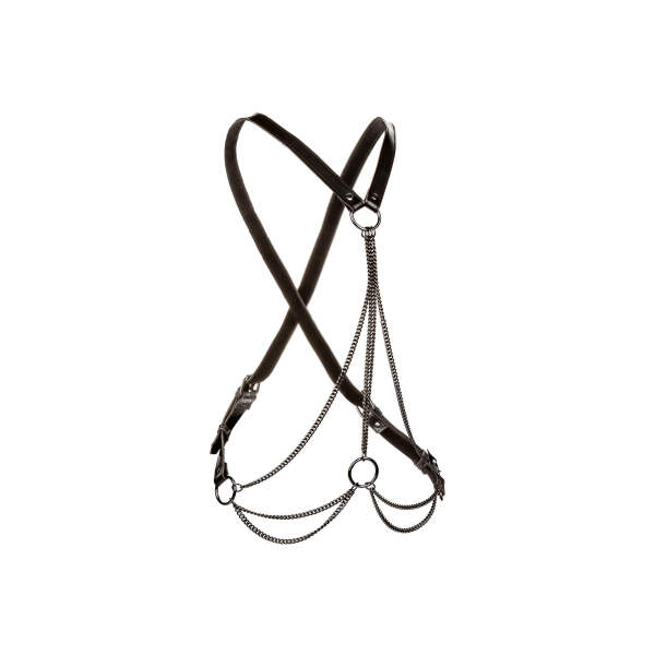 CalExotics - Euphoria - Multi Chain Harnas - Metaal - PU-leer - Zwart Plus Size - Afbeelding 2