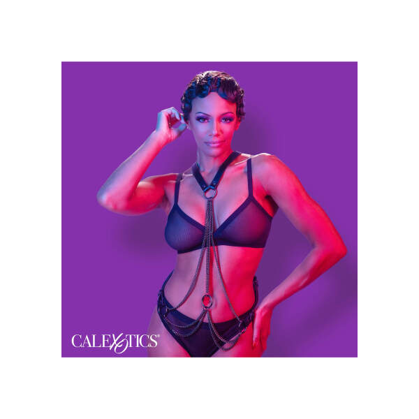 CalExotics - Euphoria - Multi Chain Harnas - Metaal - PU-leer - Zwart