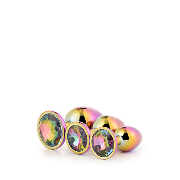 Dreamtoys - Anal Training Kit - 3 Butt Plugs - Edelsteen - Aluminium - Multicolor - Afbeelding 3