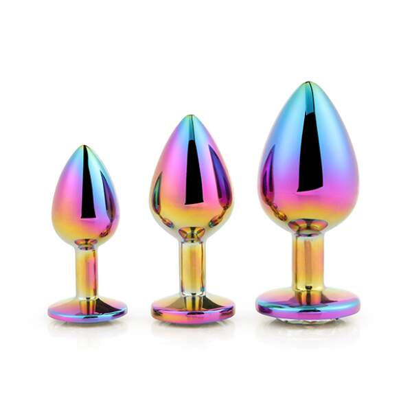 Dreamtoys - Anal Training Kit - 3 Butt Plugs - Edelsteen - Aluminium - Multicolor - Afbeelding 2