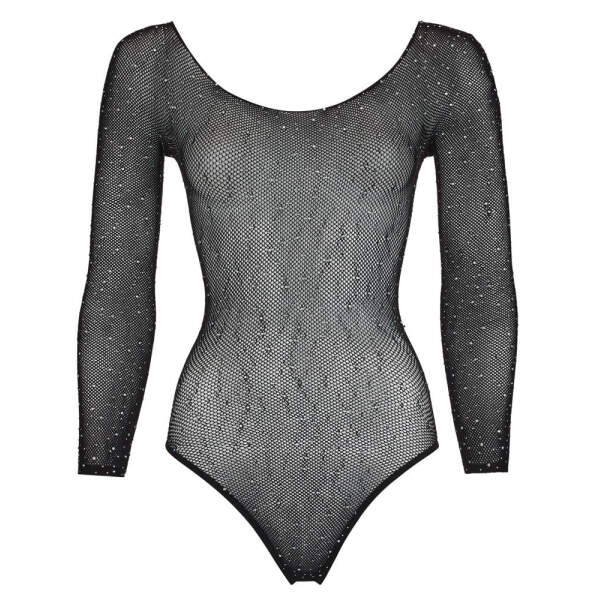 NO:XQSE - Body - Lange Mouw - Strass - Visnet - Zwart - Afbeelding 4