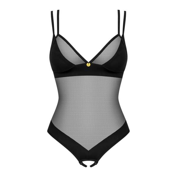 Obsessive - Nesari Stringbody - Kruisloos - Gaas - Zwart - Afbeelding 5