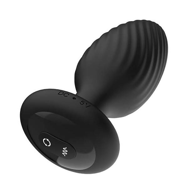 Nexus - Tornado - Butt Plug - Rotating - Vibrating - Siliconen - Zwart - Medium