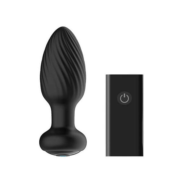 Nexus - Tornado - Butt Plug - Rotating - Vibrating - Siliconen - Zwart - Small - Afbeelding 3