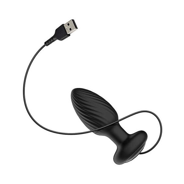 Nexus - Tornado - Butt Plug - Rotating - Vibrating - Siliconen - Zwart - Small - Afbeelding 5