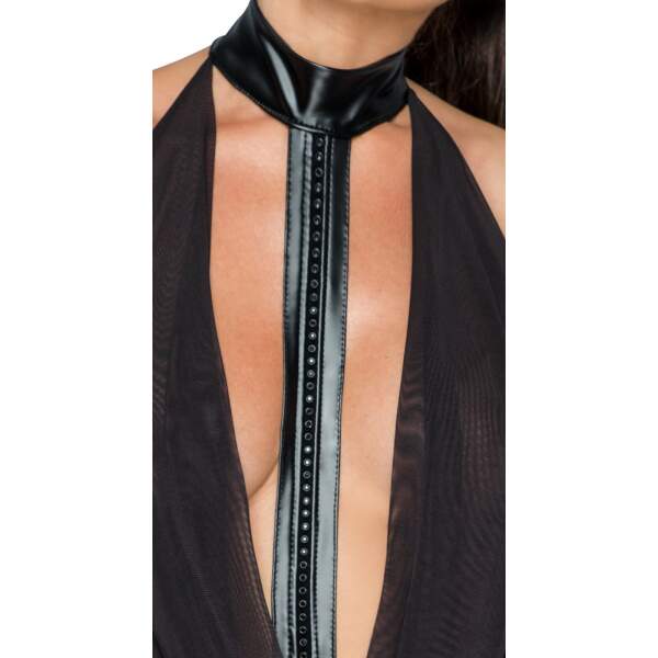 Noir Handmade Mini Jurk met Choker - Afbeelding 3
