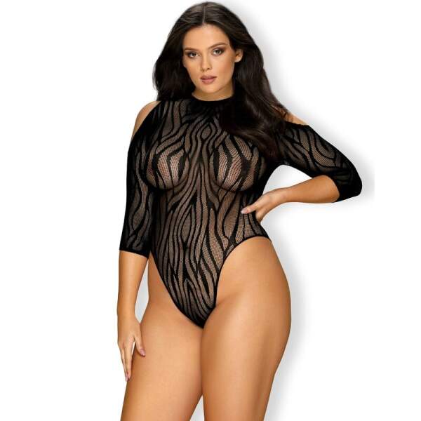 Obsessive - B130 Teddy - Body - Zebra Patroon  - Zwart - Afbeelding 3