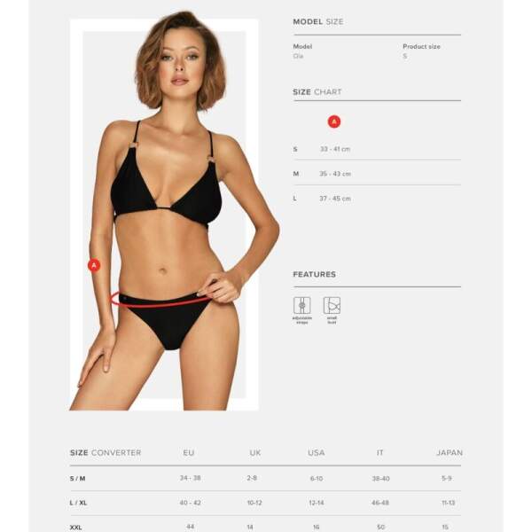 Obsessive - Mauritia - Bikini - Sexy Rug - Zwart - Afbeelding 3