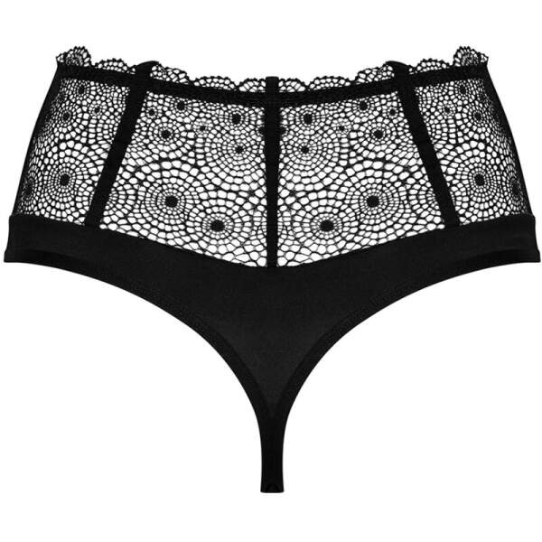 Obsessive - Sharlotte String - Hoge Taille - Kant - Zwart - Afbeelding 4
