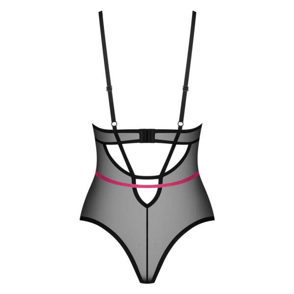 Obsessive - Novenes - Stringbody - Red Straps - Gaas - Zwart - Afbeelding 5