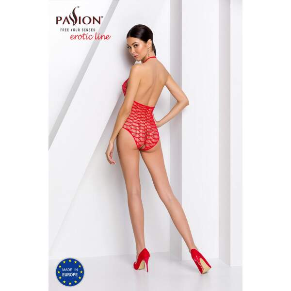 Passion - Body BS087 - Visnet - Open Kruis - Rood - Afbeelding 2
