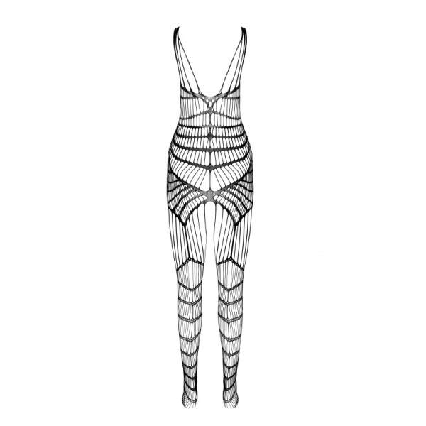 Passion - BS102 - Bodystocking - Motief - Open Kruis - Zwart - Afbeelding 4