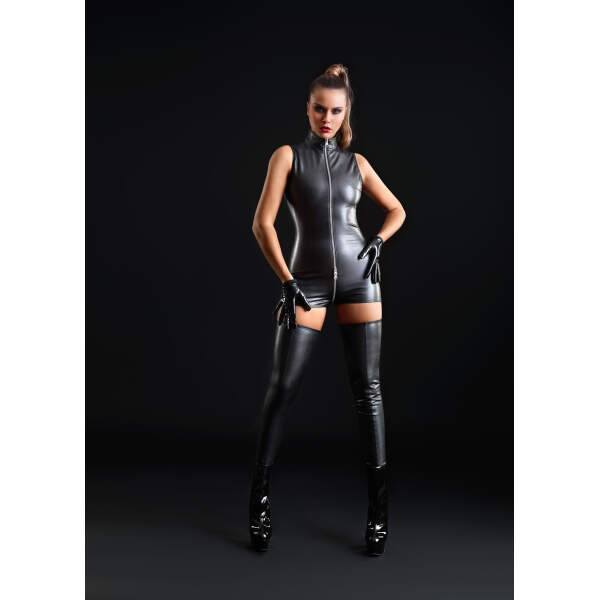 Patrice Catanzaro - Erika Bodysuit - 3-zijdige Rits - PU-leer - Zwart - Afbeelding 3