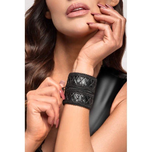 Noir Handmade - F326 - Pols Portemonnee - Verstelbaar - Wetlook - Zwart