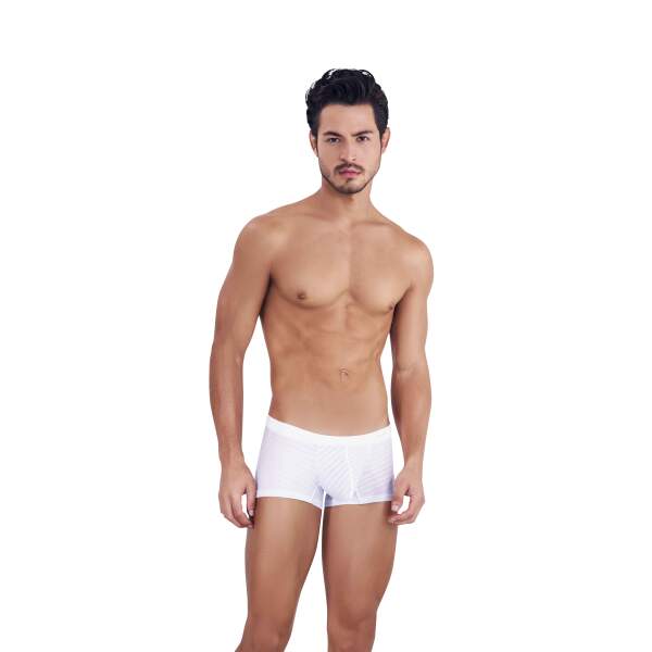 Clever Moda - Sainted Trunks - Boxershort - Mesh Stripes - Lycra -  Wit - Afbeelding 2