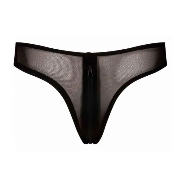 Patrice Catanzaro - Niklas String - met Rits - Lak en Gaas - Zwart - Afbeelding 2
