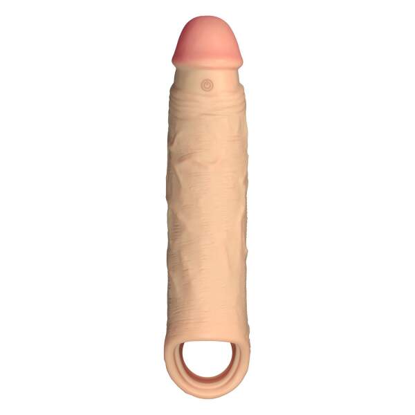 Shaft - Vibrerende Pennissleeve - Holle Dildo - Siliconen - Nude - Afbeelding 2